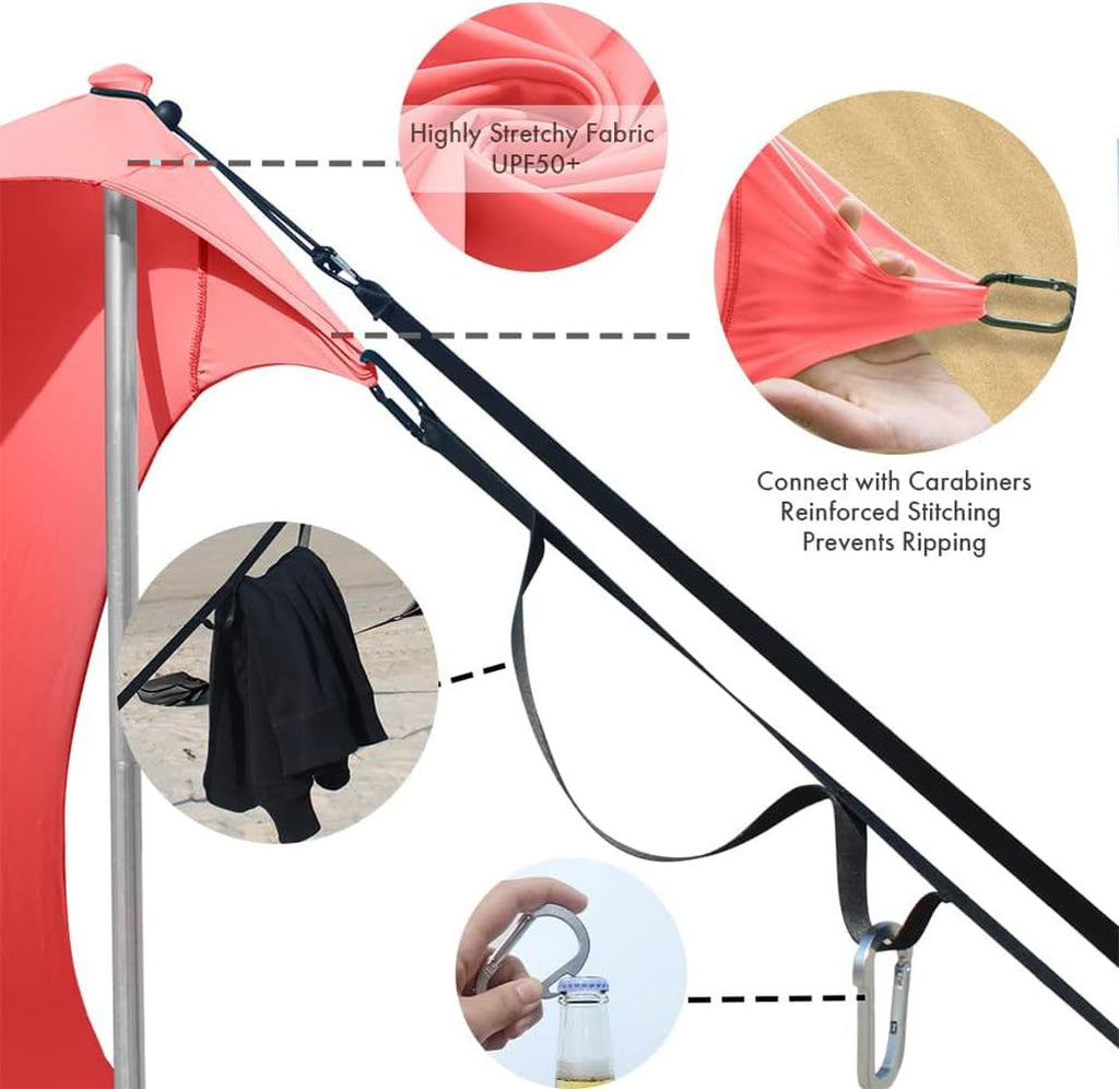 easierhike Beach Canopy Windproof Design, Sun Shelter UPF50+ Portable Family Tent with 6 Sandbags Anchors 8x8 FT 2 Pole Pop Up Outdoor Shelter for Beach, Camping, Fishing, Backyard