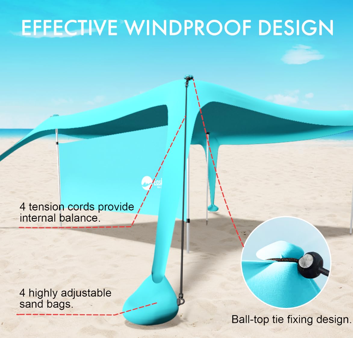 easy up beach tent Beach Canopy Tent Shade with Sidewalls 10x10FT, 6.6FT Tall, UPF50+ Sun – Easierhike
